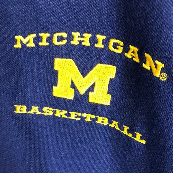 Y2K Michigan Wolverines Nike Team Polo Shirt Mens LRG Short Sleeve Big & Tall - Picture 5 of 8
